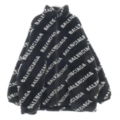 BALENCIAGA (バレンシアガ) 19AW フラフィー ロゴ ボアフリース ジップアップ オーバーサイズジャケット ブラック 595049 THQ01のサムネイル