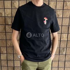 ☆2024春夏新入荷☆ JIL SANDER ジルサンダー J40GC0127 J20150 半袖Tシャツ カットソー マッシュルーム刺繍  ブラック メンズ