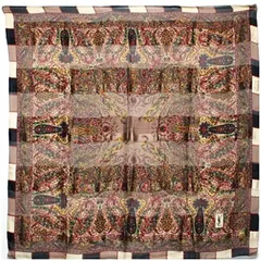 イヴサンローラン シルク スカーフ 大判 マルチカラー 中古 Aランク