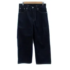 リーバイスプレミアム Levis PReMIUM デニムパンツ ジーンズ ストレート ハイウエスト アンクル丈 25 M 紺 ネイビー /HO18