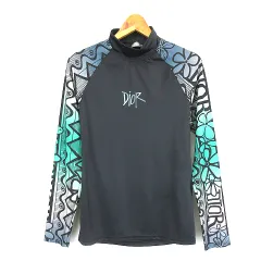 ディオール Dior ★AA☆ 20SS ロゴ サーファー ラグラン 長袖 ストレッチ カットソー033J643A0648 ブラック グリーン  Mのサムネイル