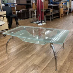 S784 ⭐ ガラステーブル センターテーブル コーヒーテーブル 幅120cm USED