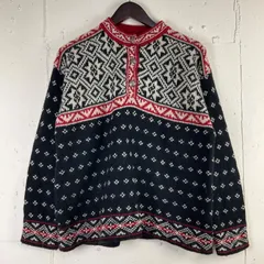 USA製 90年代 90s L.L.Bean エルエルビーン 総柄 チロル ニットセーター 古着 ブラック 黒 メンズM ノルディック柄 ヴィンテージ ビンテージ【f231205009】