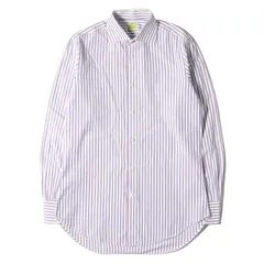 Giovanni Inglese ジョヴァンニ イングレーゼ シャツ サイズ:15 1/2(39) ストライプ ジャガード ドレス シャツ 長袖 ホリゾンタルカラー イタカジ クラシコ ホワイト パープル イタリア製 トップス カジュアルシャツ【メンズ】