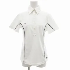 ジェイリンドバーグ J.LINDEBERG ポロシャツ ゴルフウェア 半袖 ロゴ刺繍 L 白 ホワイト 黒 ブラック /JS ■MA