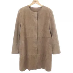 HGAR265/美品 MAXMARA ラムレザーコート コーディガン スウェード