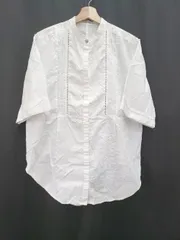 ◇ ⊂ JEANASIS ジーナシス タック 刺繍 半袖 シャツ ブラウス サイズF ホワイト系 レディース E  【1508060001078】