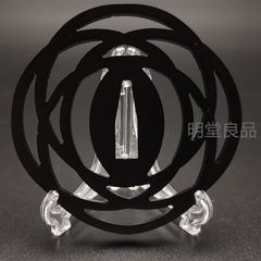 BK099　日本刀装具　刀鍔　四つ輪の図　透し　鉄地　透　鍔　刀剣美術　重量：約94G