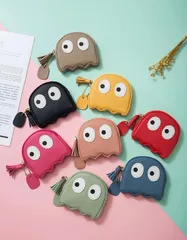 2点セット！大人気♪ 本革仕様キョロちゃん小銭入れ/コインケースポーチ ミニ財布