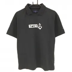 【美品】キャロウェイ 2WAY襟付き半袖シャツ 黒×白 襟着脱可 プリント  メンズ L ゴルフウェア Callaway