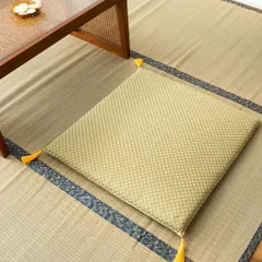 【新品・本州送料無料】格子柄大判座布団 大判 撥水加工 軽量設計 グリーン アクセント インテリア W70×D70×H7