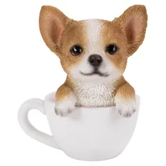 ウービア WOOBIA チワワのティーカップ　小　置物 犬 ドック インテリア 7cm×6cm高さ8cm