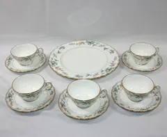 A1184・Noritake ノリタケ ボーンチャイナ プレート カップ ソーサー サロンセット Y6680F 4468