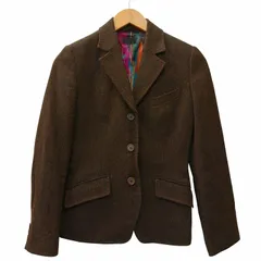 ポールスミス ブラック Paul Smith BLACK 美品 ウール テーラードジャケット 裏地切替し 3B ブラウン系 38 Mサイズ相当 ■GY09