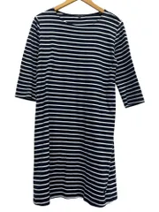 POLORALPH LAUREN (ポロラルフローレン) ボーダーワンピース  裾ポニー 刺繡 M ネイビー×ホワイト レディース（OKOKU）/045