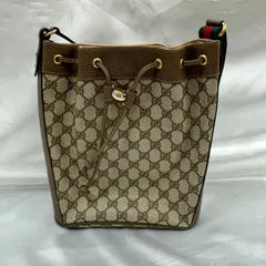 ✨希少✨新品未使用品✨GUCCI グッチ 巾着ポーチ GG柄 レザー ブラウン色 未使用保管品 希少品 GUCCI グッチ オールドグッチ ヴィンテージ