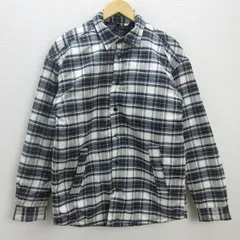 G■ザラ/ZARA チェック中綿ジャケット【USA/M】白紺/men's/68【中古】■