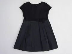 ★5 新品 未使用 ボンポワン ボンポアン bonpoint アウトレット 子供服 女の子 6歳 約 120cm 半袖 ワンピース 黒 ラメ フォーマル 発表会 パーティー 結婚式 春 秋 冬 ガールズ 女児 キッズ 【中古】 ユーズド