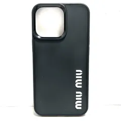 miumiu(ミュウミュウ) 携帯電話ケース - 5ZH149 黒×白 iPhoneケース/iPhone13Pro ラバー×プラスチック