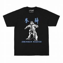 メンズ レディース 半袖Tシャツ 映画 アート Tシャツ  ジャッキーチェン 酔拳 ブラック  XLサイズ
