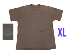 古着　フルーツオブザルーム　無地胸ポケット付き半袖Tシャツ XL 茶　　h55