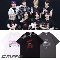 新品Stray Kids 韓流グッズ 2024 Chk Chk Boom 周辺 半袖 Tシャツ 春夏 コ ート 男女 応援服 打歌服 半袖
