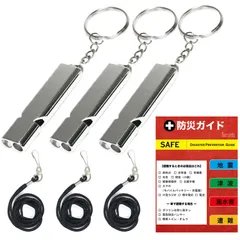 新品 防災 笛 ホイッスル ネックストラップ付き 緊急ホイッスル 警笛 大音量 救援 アウトドア キャンプ ハイキング コーチ 審判 防災グッズ Barsado 防災ガイド付き