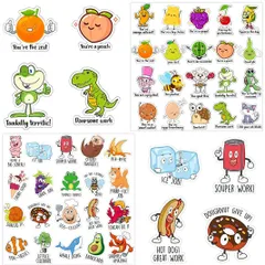 【新着商品】種類いろいろ はは褒美用 先生 可愛い 手帳日記 粘着性強い 猫 3D 防水 英語 ご褒美 600枚セット アニメ、恐竜、魚、車、小動物、果物 ステッカー シール 学習補助用品 Zayookey