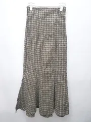 ◇ LAUIR ラウアー サイドスリット ロング マーメイド スカート サイズM ブラウン ブラック レディース P  【1406180057688】