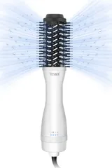 【数量限定】TOSAGE くるくるドライヤー ヘアアイロン カールドライヤー ヒートブラシ マイナスイオン 乾かしながらスタイリング チタニウムバレル 強い風力 ボリュームアップ (パールホワイト S)のサムネイル