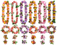 【人気商品】（混色 ガーランド ガーランド 6セット） 花飾り 写真撮影道具 パーティー用 ビーチフラ 衣装アクセサリー ハワイ ハワイ ヘア花輪 花冠 ハワイアンレイ レイ ハワイ花輪 Toodall