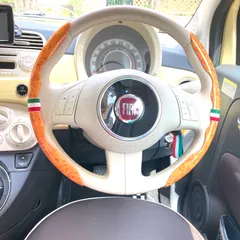 No.553 FIAT500 ステアリングカバー　メイプルイエローのサムネイル