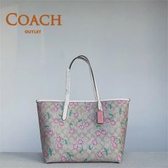 コーチ バッグ トートバッグ COACH チェリー シグネチャー シティ トート CF444 IMOT4　グレーマルチ　A4対応 アウトレット レディース