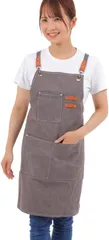 X-STiTCH エプロン 作業用エプロン メンズエプロン ワークエプロン シンプル 複数ポケット付き 男女兼用(ダークグレー)