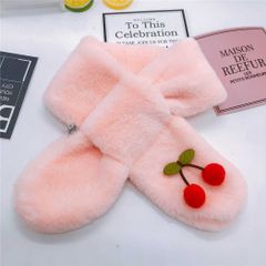 マフラー 秋冬 カジュアル キッズ ジュニア おしゃれ 安い かわいい ネックウォーマー 子供服 女の子 さくらんぼ　桜桃 マフラー ティペット キッズマフラー 防寒 あったか 送料無料 保温#llx052