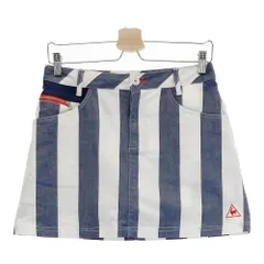サイズ：9 LE COQ GOLF ルコックゴルフ  インナー付ストレッチスカート ストライプ柄 ネイビー系 [240101458359] ゴルフウェア レディース ストスト