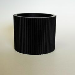 【3Dプリント】コラム01鉢カバー ブラック｜シンプル・北欧風・おしゃれ植木鉢 2号用