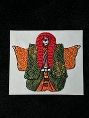 ★刺繍シール／ステッカー　ワッペン★　歌舞伎　連獅子　赤