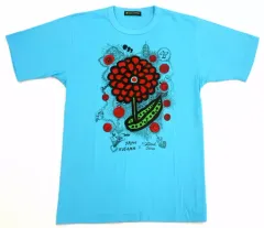 【中古】Tシャツ(男性アイドル) 草間彌生×大野智(嵐)デザイン チャリTシャツ ブルー SSサイズ 「24時間テレビ36 (2013年)」