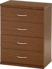 【人気商品】組立商品 引出し 木目調 73407 オークブラウン 幅60×奥行41.5×高さ80cm ラルゴ 4段 タンス チェスト 不二貿易