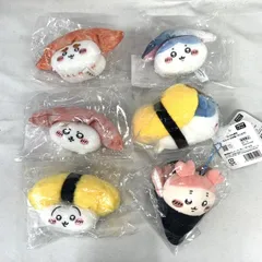 【中古】現状品)ちいかわ寿司ｾｯﾄ(シーサー/サーモン・ハチワレ/しめさば・ラッコ/大トロ・うさぎ/たまご・ハチワレ/たまご・古本屋/カニカマ)[91]