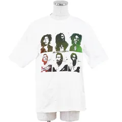 SALE【美品】DSQUARED2 ディースクエアード Ｔシャツ 2023年 ボブ・マーリー フォト シグネチャー ロゴ プリント クルーネック ショートスリーブ 半袖 コットン100％ トップス メンズ サイズ XS ホワイト 白 イタリア製