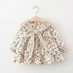 ☆ ピンク ☆ 100cm ☆ ワンピース ベビー ワンピース 子供服 ベビー服 長そで 長袖 キッズ 子ども 赤ちゃん 女の子 キッズワンピース 春 秋 可愛い かわいい おしゃれ オシャレ キッズ服 こども ナチュラル ベビーファッション カジュアル