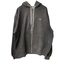Champion ロゴスウェット パーカー L グレー チャンピオン ジップアップ フーディー トップス 古着卸 アメリカ仕入 a709-5186