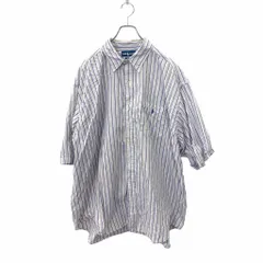 Ralph Lauren 半袖シャツ ストライプシャツ XXL サイズ ラルフローレン ホワイト系 コットン 古着卸 アメリカ仕入 t2407-4304