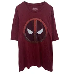 MARVEL キャラクターTシャツ 3X エンジ マーベル プルオーバー ビッグサイズ ビッグプリント カットソー 古着卸 アメリカ仕入 a704-5253