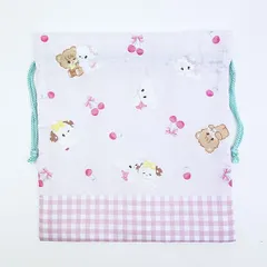 mikko illustrations ミッコ 巾着(M) ピンク 日本製