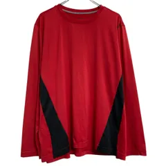Reebok 長袖 プリントTシャツ XL レッド ビッグサイズ スポーツウェア ロンT ロングTシャツ 古着卸 アメリカ仕入 a703-5930