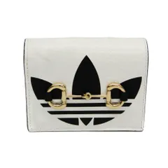 グッチ(Gucci) GUCCI x adidas ホースビット付き 702248 レディース レザー チェーン/ショルダーウォレット ブラック,ホワイト