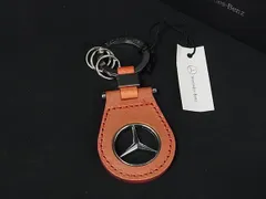 Mercedes Benz メルセデスベンツ レザー キーリング キーホルダー バッグチャーム メンズ ブラウン系×シルバー系 DK1314